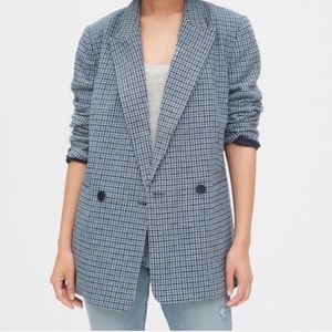 GAP Oversized Blazer / Blue Houndstooth / Size 0